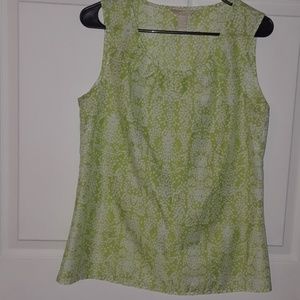 Green and white banana republic blouse.